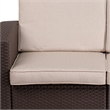 Flash Furniture Wicker Patio Loveseat in Chocolate Brown and Beige