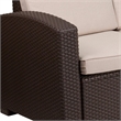 Flash Furniture Wicker Patio Sofa in Chocolate Brown and Beige