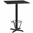 Flash Furniture 24Sq Laminate Table-X-Base In Black