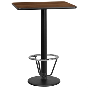 Flash Furniture 24&quot x 30&quot Laminate Top Pub Table in Walnut