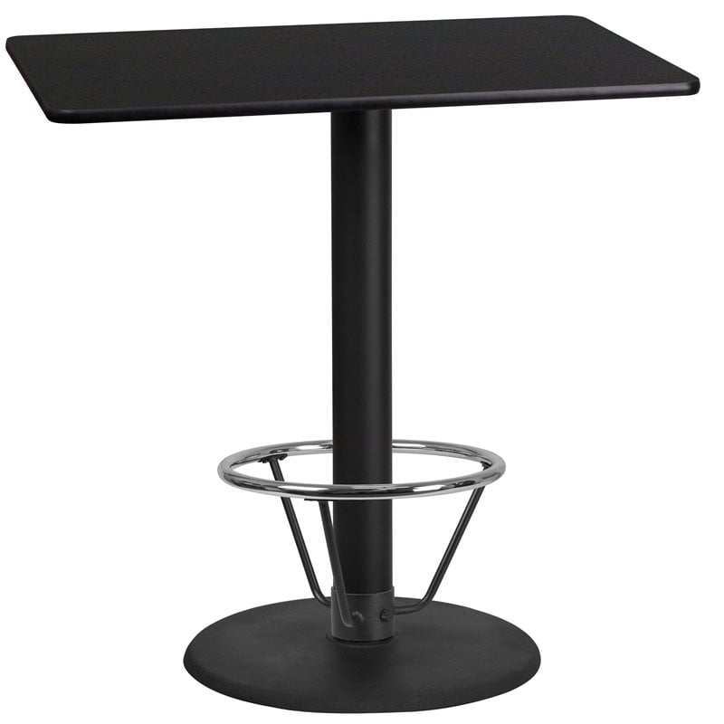 Flash Furniture 24X42 Laminate Table-Rd Base In Black
