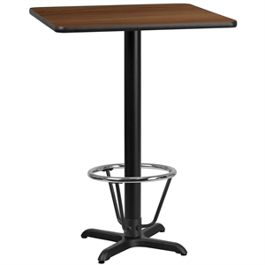 Flash Furniture 30&quot Square Laminate Top Pub Table in Walnut