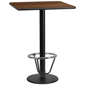 Flash Furniture 30&quot Square Laminate Top Pub Table in Walnut