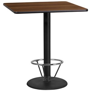 Flash Furniture 30&quot Square Laminate Top Pub Table in Walnut