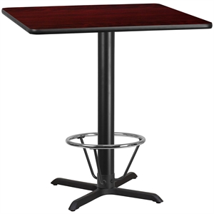 Flash Furniture 42Sq Laminate Table-X-Base In Black