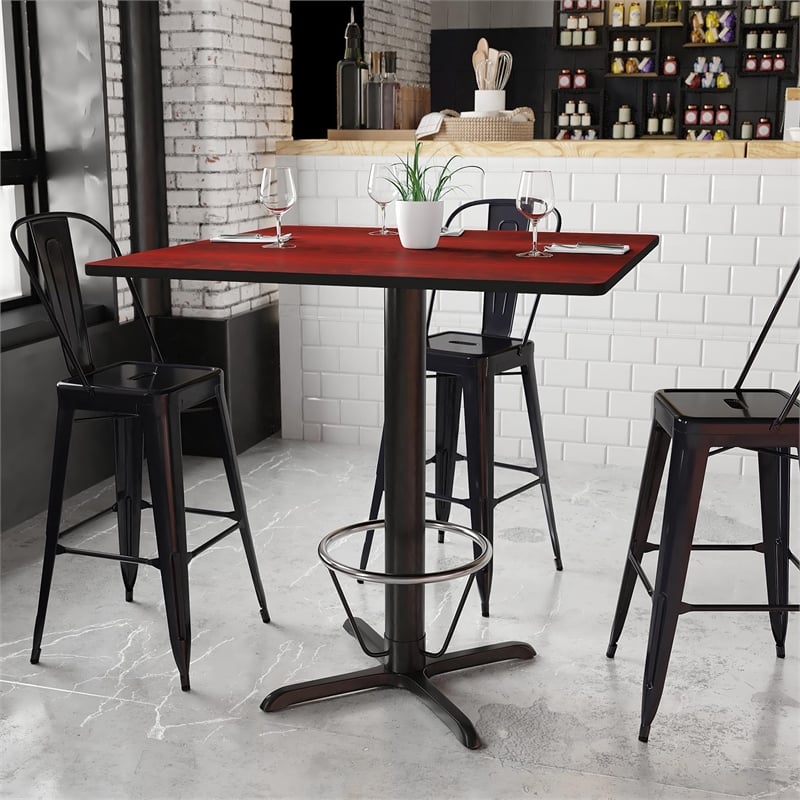 Flash Furniture 42Sq Laminate Table-X-Base In Natural