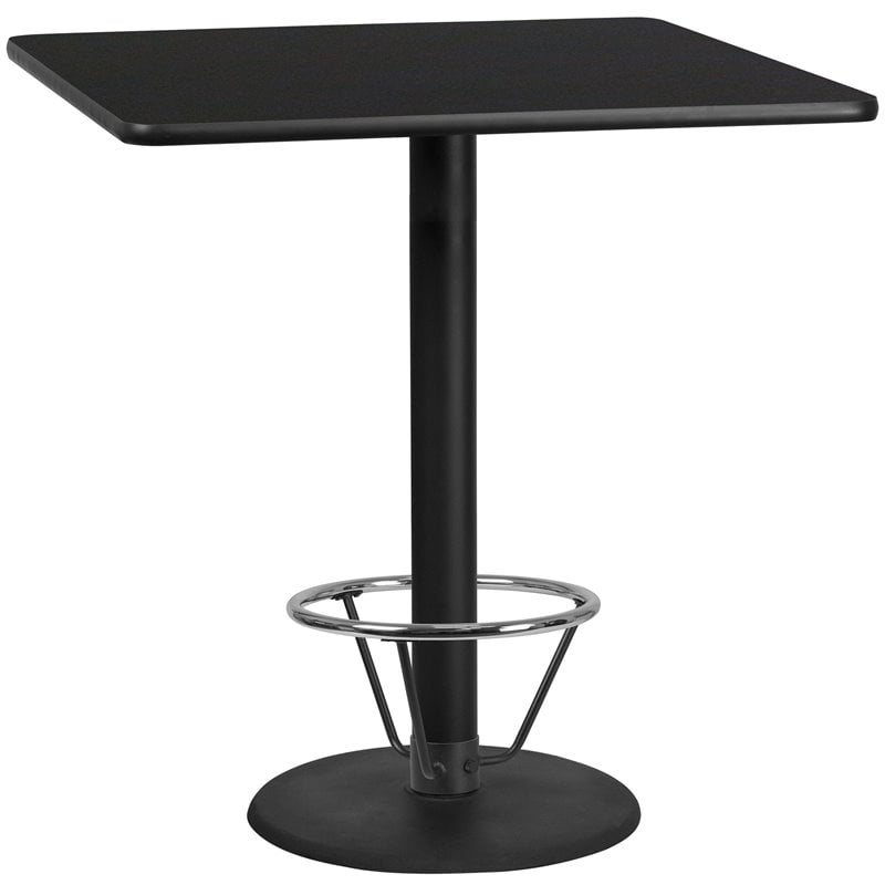 Flash Furniture 42Sq Laminate Table-Rd Base In Black