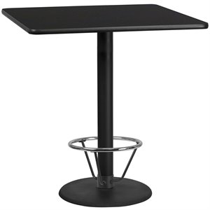 Flash Furniture 42Sq Laminate Table-Rd Base In Black