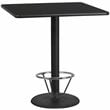Flash Furniture 42Sq Laminate Table-Rd Base In Black
