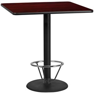 Flash Furniture 42&quot Square Laminate Top Pub Table in Mahogany