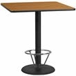 Flash Furniture 42Sq Laminate Table-Rd Base In Natural