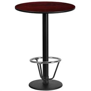 Flash Furniture 24&quot Round Laminate Top Pub Table in Mahogany