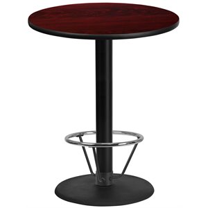 Flash Furniture 36&quot Round Laminate Top Pub Table in Mahogany