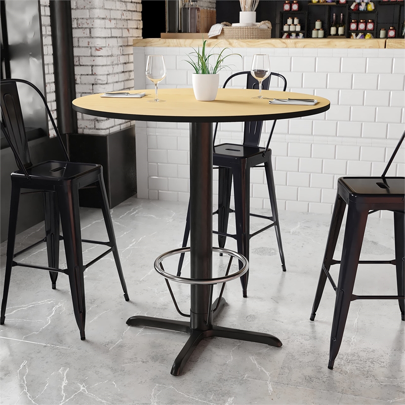 Flash Furniture 42Rd Laminate Table-X-Base In Natural