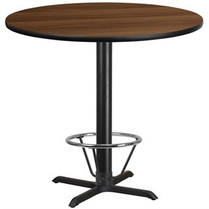 Flash Furniture 42&quot Round Laminate Top Pub Table in Walnut