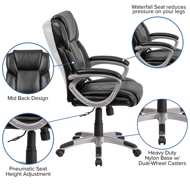 Flash Furniture Mid-Back Executive Chair in Black