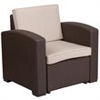 Flash Furniture 4 Piece Wicker Patio Sofa Set in Chocolate Brown and Beige
