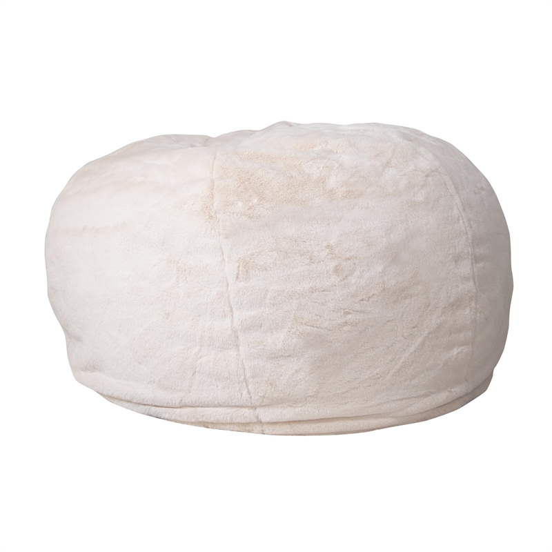 Flash Furniture Oversized Faux Fur Bean Bag Chair in White
