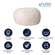 Flash Furniture Oversized Faux Fur Bean Bag Chair in White