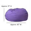 Flash Furniture Oversized Bean Bag Chair in Purple