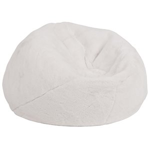 Flash Furniture Small Faux Fur Bean Bag Chair in White