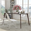 Flash Furniture Parkside Glass Top Dining Table in Walnut