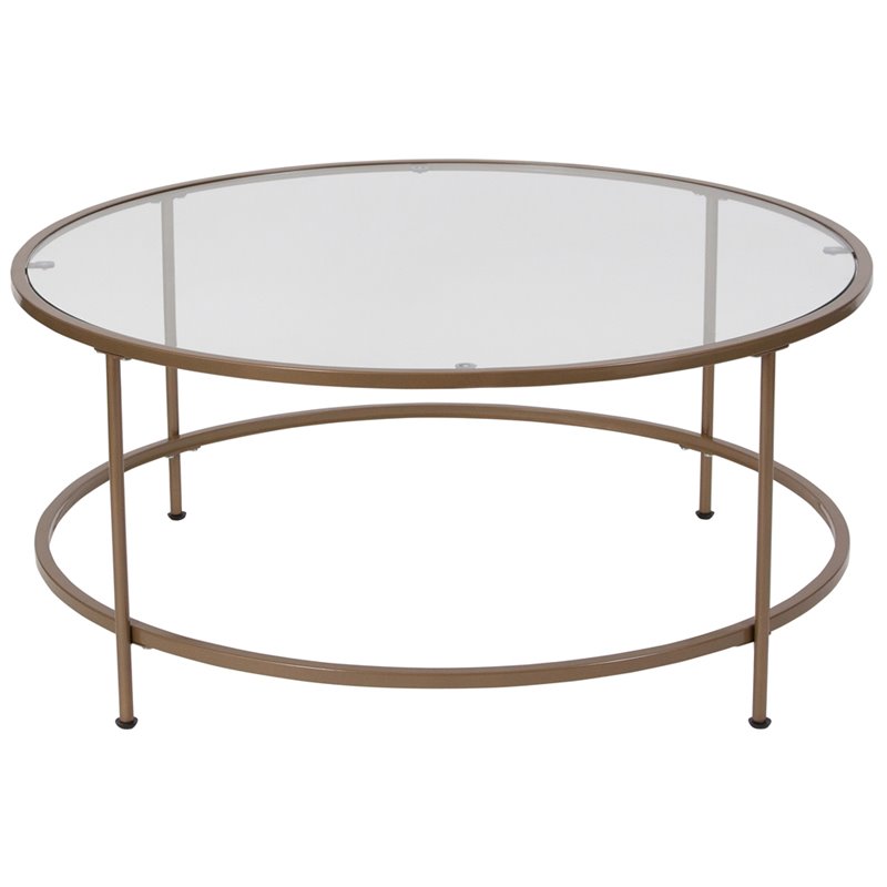 Flash Furniture Round Glass Top Coffee Table