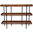 Flash Furniture Mayfair 3 Shelf Wooden Bookcase in Rustic Wood Grain and Black