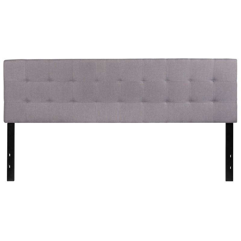 Flash Furniture Bedford King Fabric Panel Headboard in Light Gray