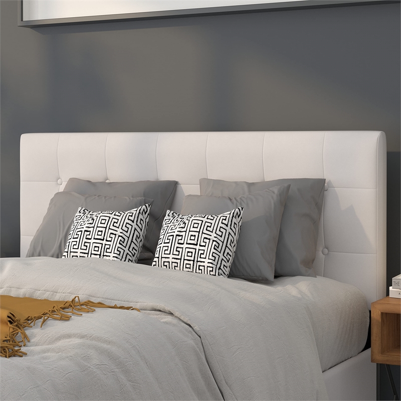 Flash Furniture Lennox Adjustable Height Tufted Full Headboard-White