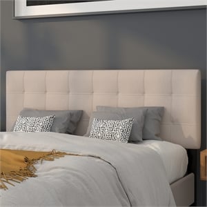Flash Furniture Bedford Queen Fabric Panel Headboard in Beige