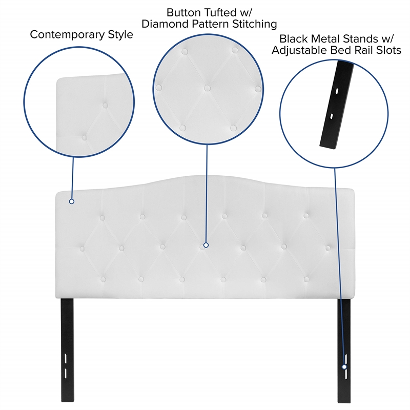 Flash Furniture Cambridge Tufted Full Panel Headboard in White