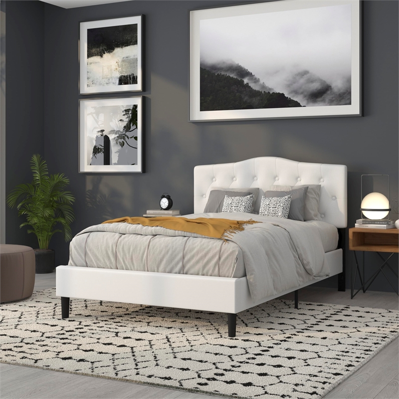 Flash Furniture Cambridge Tufted Full Panel Headboard in White
