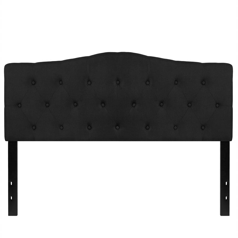 Flash Furniture Cambridge Tufted Queen Panel Headboard in Black