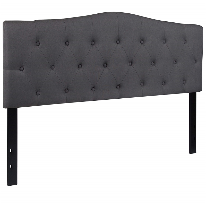Flash Furniture Cambridge Tufted Queen Panel Headboard in Dark Gray