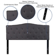 Flash Furniture Cambridge Tufted Queen Panel Headboard in Dark Gray
