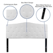 Flash Furniture Cambridge Tufted Queen Panel Headboard in White