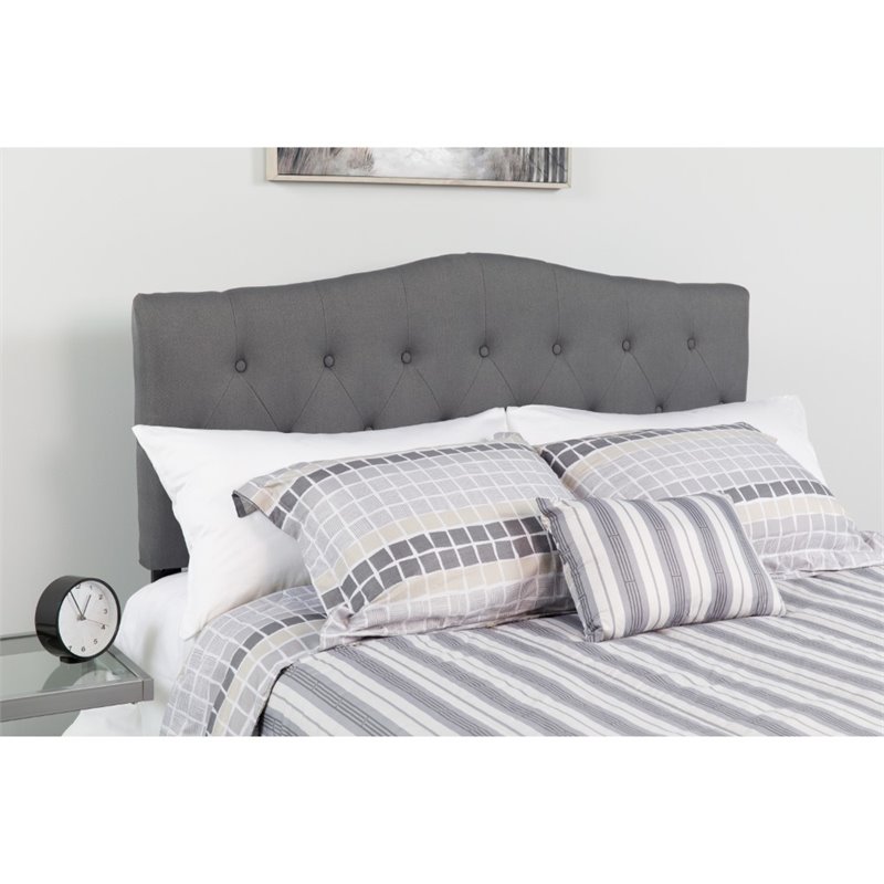 Flash Furniture Cambridge Tufted Twin Panel Headboard in Dark Gray
