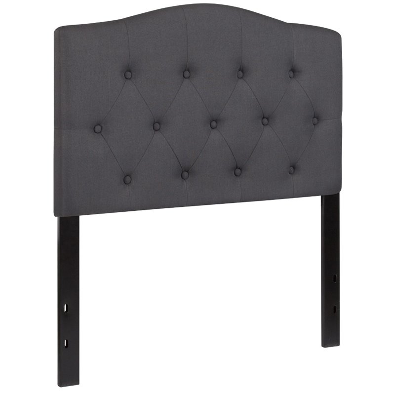 Flash Furniture Cambridge Tufted Twin Panel Headboard in Dark Gray
