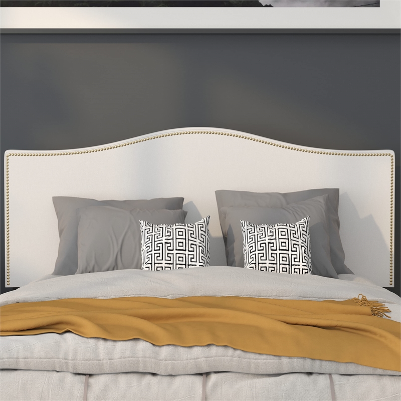 Flash Furniture Lexington Upholstered Full Panel Headboard in White