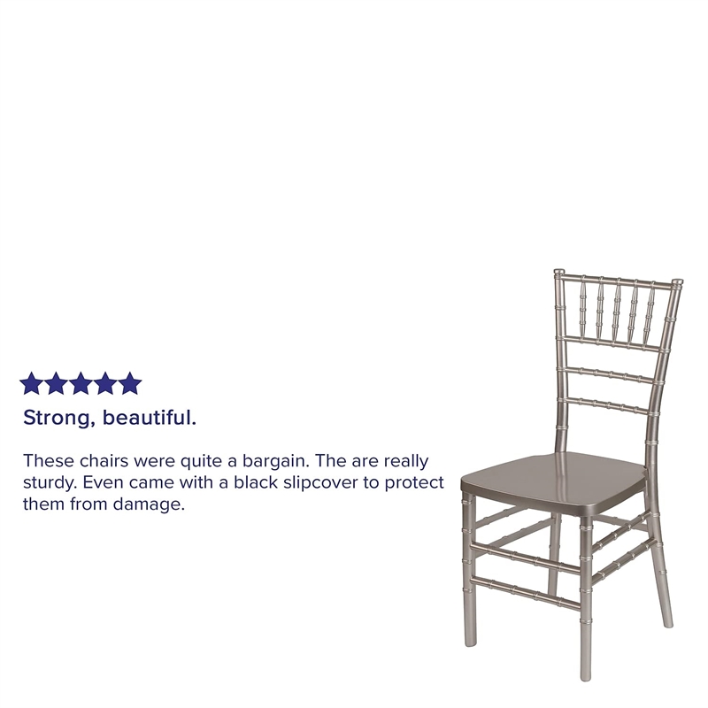 Flash Furniture Hercules Premium Resin Stacking Chair in Pewter