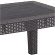 Flash Furniture Wicker Plank Top Patio Coffee Table in Dark Gray