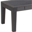 Flash Furniture Wicker Plank Top Patio Coffee Table in Dark Gray