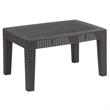 Flash Furniture Wicker Plank Top Patio Coffee Table in Dark Gray