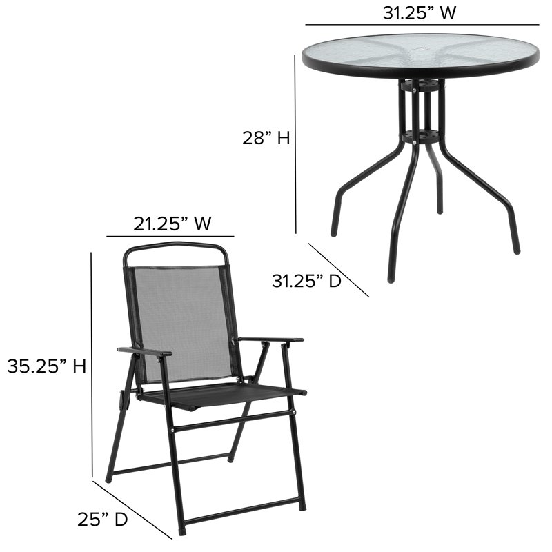 Flash Furniture Nantucket 6 Piece Patio Dining Set with Umbrella