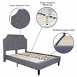 Flash Furniture Brighton Tufted Full Platform Bed in Light Gray