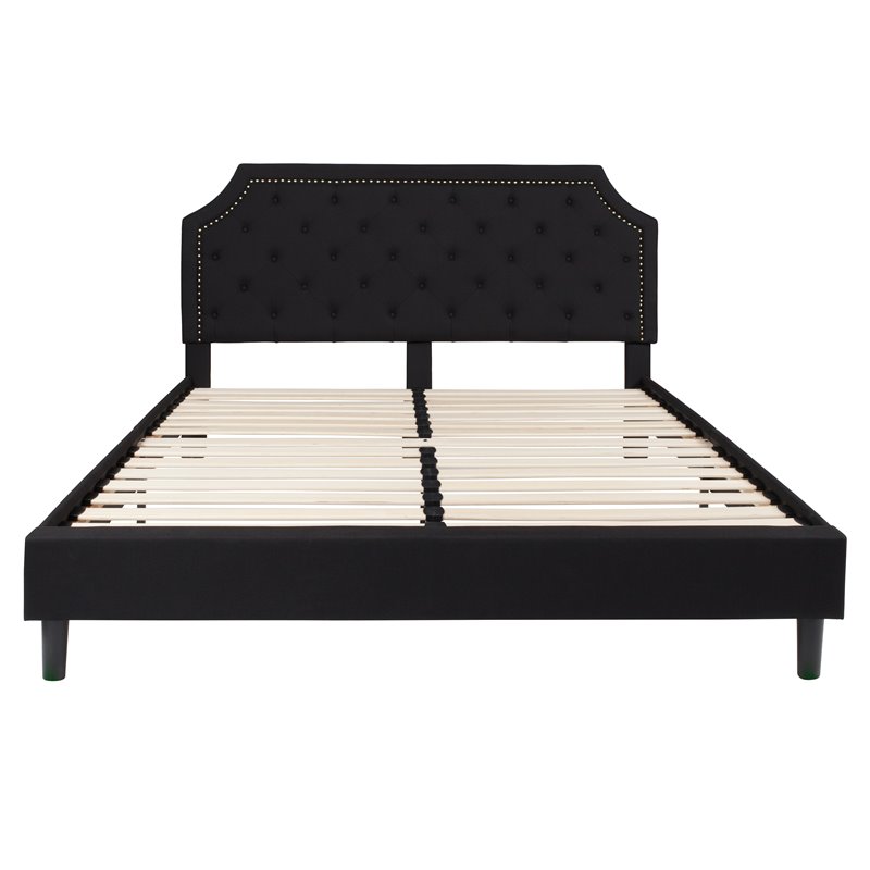 Flash Furniture Brighton Tufted King Platform Bed in Black