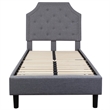 Flash Furniture Brighton Tufted Twin Platform Bed in Light Gray