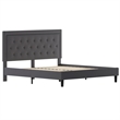 Flash Furniture Roxbury Tufted King Platform Bed in Dark Gray