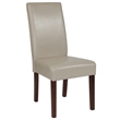 Flash Furniture Greenwich Leather Upholstered Parson Dining Side Chair in Beige